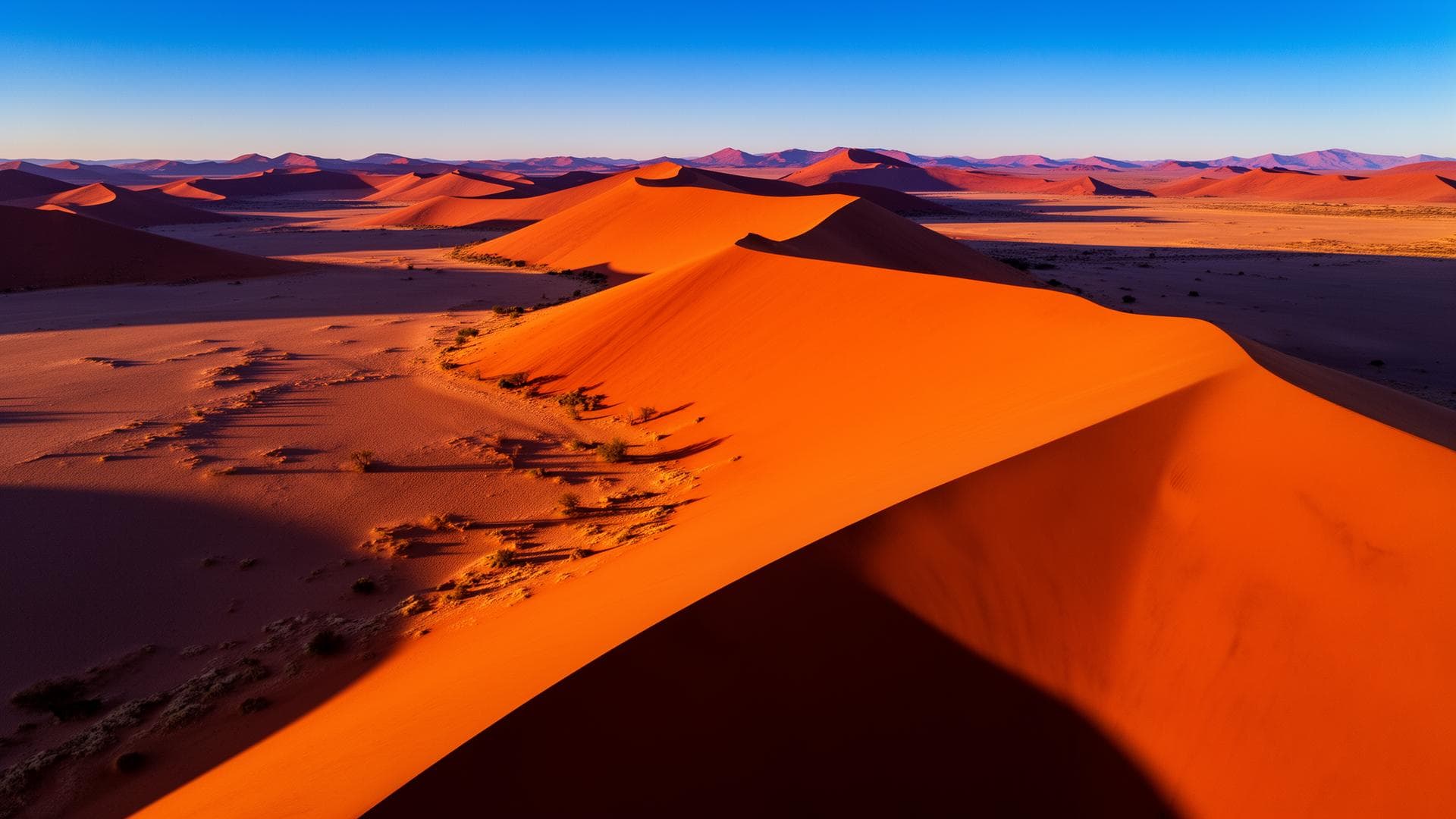 Namibia desert dunes at golden hour